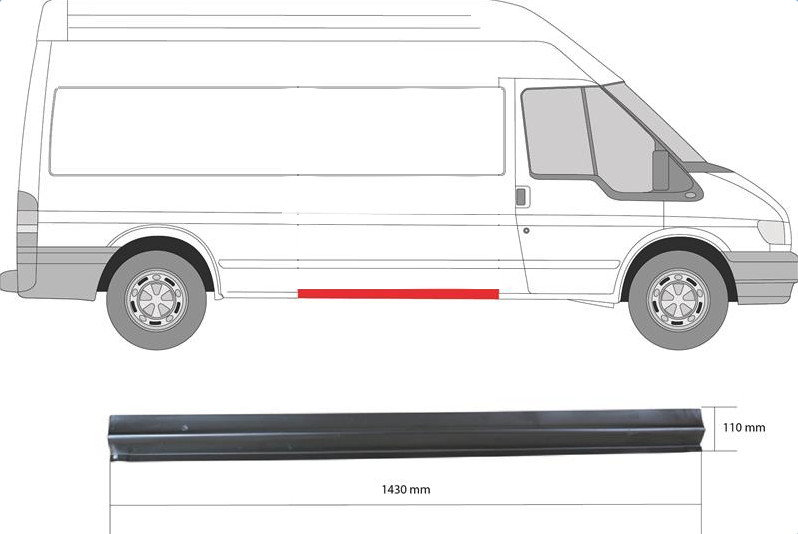 Transit 00- MWB/LWB Sill With No Sliding Door RH (30-53-002L)