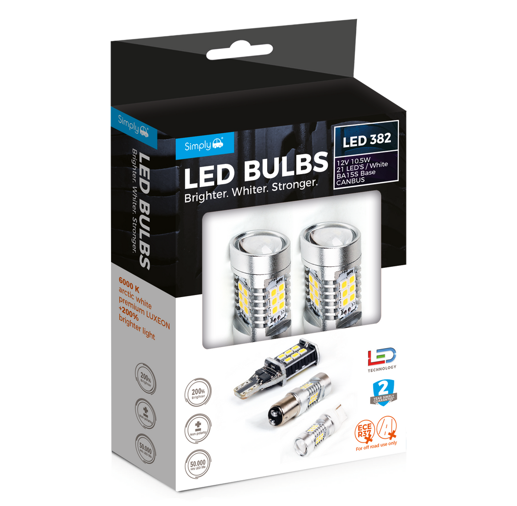 382 Twenty20 CanPlus LED Canbus Bulbs P21W